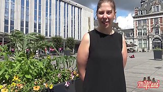 Busty French TS Milf Alice in Outdoor Gangbang