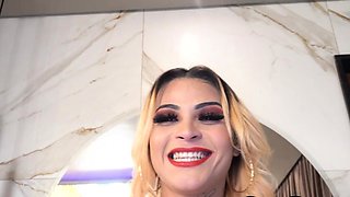 Huge booty TS Latina gets anally nailed