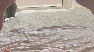 Blonde MILF Hairy Pussy Multiple Squirt Dildo Play Feet