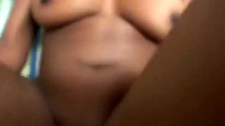 Horny cock sucking black chick rides a white dick then gets jizzed