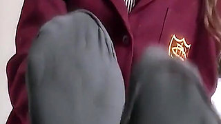 Uniform and Pantyhose Featuring Sarah Louise