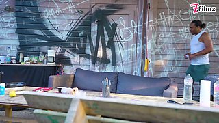 Squirting gang bang with tattooed whores and Big Dick Anal Sex finishes with huge facials!
