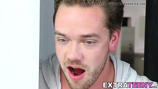 Jaw-dropping blonde small girl gets wedged by a meaty cock