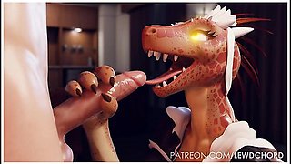 Car Toon In Your Lizard Maid Gives Special Blowjob Service