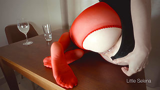 Anal Fisting in Red Pantyhose