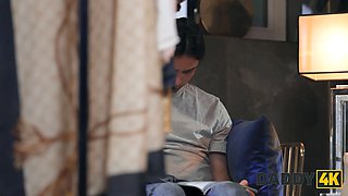 Daddy4k. my dad is interviewing my gf while he fucks her