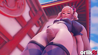 D.va Thighjob on Beach & Anal Cowgirl Creampie Happy Ending (3d Overwatch Animation)