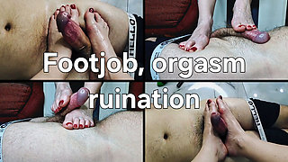Footjob and Orgasm Ruination.