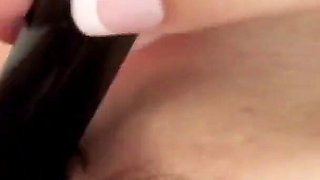 My girlfriend a slutty 18 year old with brunette hair enjoys and masturbates with a sex toy and fingers