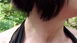 Nude Run on the Side of the Road with Squirt