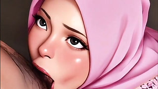 hijab horny girl blowjob