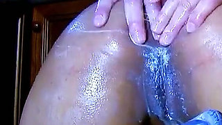 Sexy Latina milf Giselle fucked in the ass by man in the kitchen
