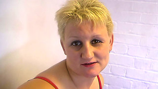 Lactating Housewife Squirts Milk Onto His Cock While Jerking It