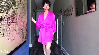 YourFavoriteMommy Naughty Solo Masturbation - Amateur MILF Brunette Exhibitionist Shows Off Wet Pink Pussy & Perfect Round Ass