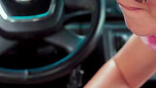 Car Handjob & Cleanup with Paper Towels