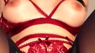 A Very Horny Girl Is Masturbating with a Large Dildo