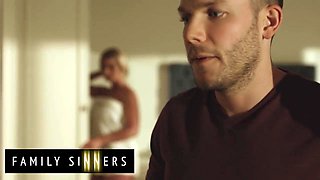 FAMILY SINNERS - Busty Blonde MILF Drops Her Towel And Deepthroats Her Son-In-Law’s Cock - Codey steele