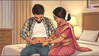 Horny Indian Desi Bhabhi in Saree Sucking and Fucked Hard in Doggy Style
