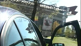 Wonderful Amateur Teen with Big Tits Masturbates Her Tight Pussy in the Car