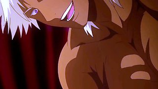 Titan dominates bride in bed after erotic anime feast