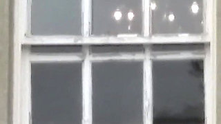 Tits in Hotel Window Very Public Julie Cunningham Flashing Huge Natural 38F Tits