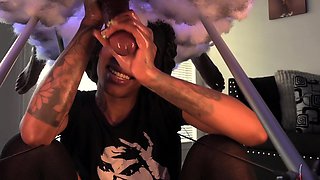 Interracial glory hole facial