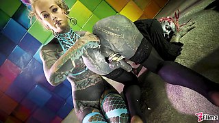 Ladyboy heavily tattooed sisy gets ass-fuck fisted from mistress - female domination extreme