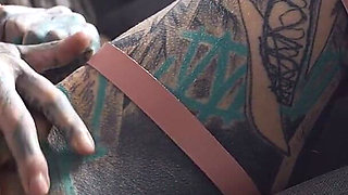 Big Squirt From Tattoo Girl in High Heels - Hard Anal Strech - ATM, Big Dildos, Gape, Prolapse Play