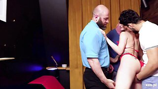Czech Glory Hole Session in Red Lingerie