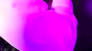 Brunette with Big Ass Gets Two Dicks in Glory Hole