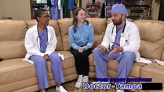 Serena Morgan Medical Exam Fetish - Nervous Petite Teen Gets Creampie in Missionary by Doctor