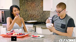 VIXEN Horny Babe Janice Seduces Her Roommate ft. Janice Griffith: Blowjob, Cowgirl  Missonary Porn