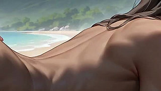 Ebony Queen's Mountain Beach Blowjob - Fantastic XXX!