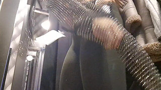 Open Curtain in Fitting Room Flashing of Tits