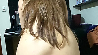 Angy sitting on her brother-in-law's cock and then sucking his cock up to his throat