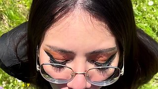 Mature brunette amateur giving a great POV blowjob
