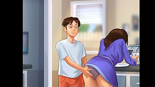 Cute anime characters having fun with each other