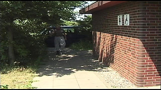 Blonde Babe Sucks Cock in Bathroom and Car