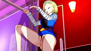 Android 18 gives an epic footjob with intense standing internal release in DBZ 3D hentai