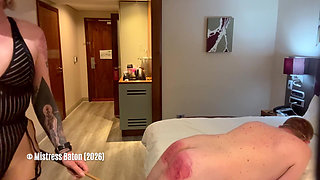 Cruel MILF and Her Chastity Pig