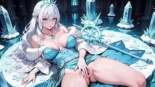 Silver-haired Ice Mage in a Crystal Hall! Casting Magic While Looking Effortlessly Cold, yet Her Lips Are Trembling