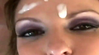 Tattooed blonde Courtney Cummz is gang banged by big cocks