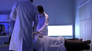 Tiny Japanese babe hardcore spitroasted and she enjoys jizz