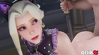 Mercy Kitty Cosplay - Tight Pussy Needs a Big Dick Overwatch 3D Animation