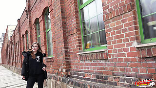 German Scout - German Small Glasses Student Tiny Emily Pick up and Talk to Casting Fuck