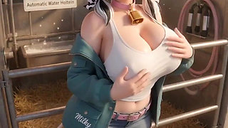 Cow Girl Needs to Be Milked or Does She Want to Milk You?