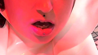 Solo Squirting Fuck Machine Rubber Latex Nun