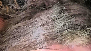 Elara Playing with Her Feather Vibrator Leads to a Nylon Tease and Blow Job with Cum in Mouth