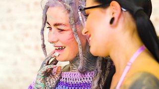Tattooed freak girls are tasting each other's pussies