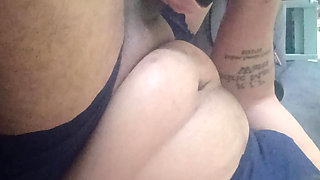 Jerking off with my flashlight dressed in a bra and panties